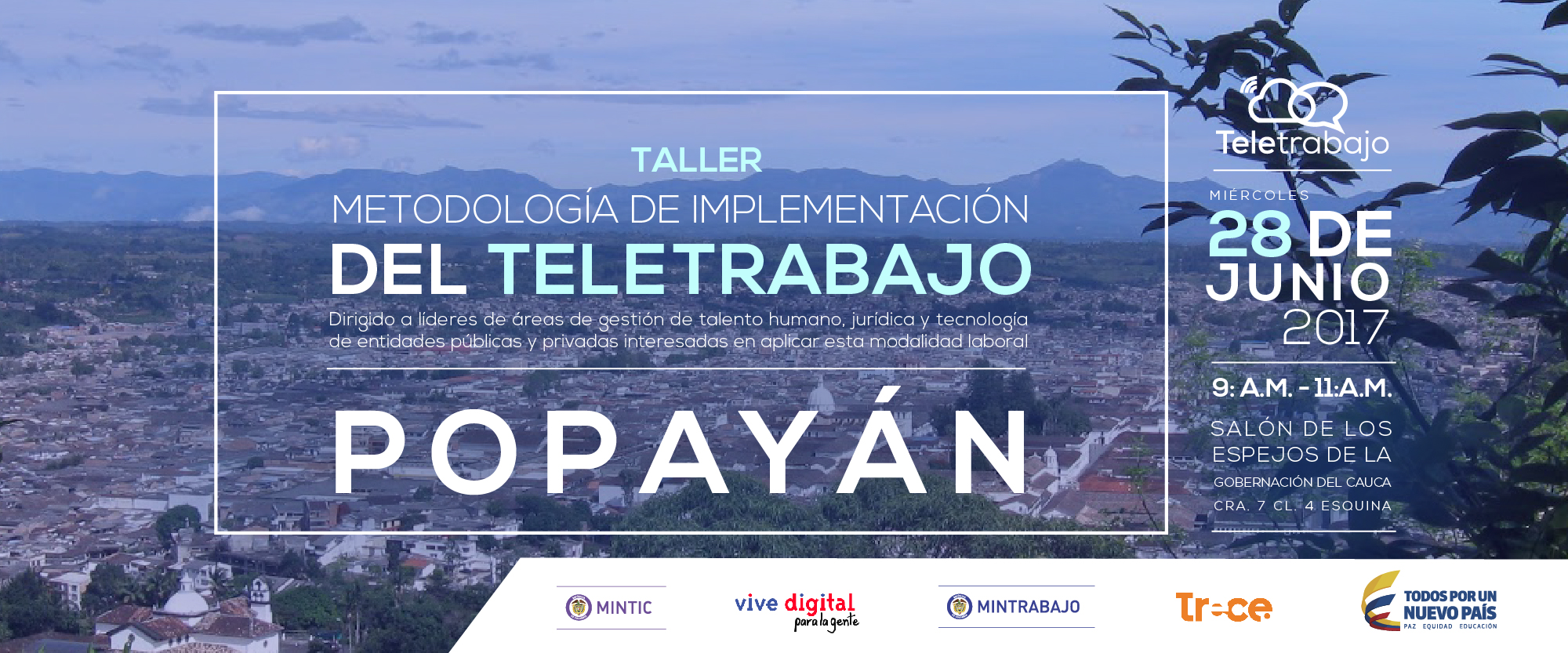 Taller de Teletrabajo gratuito para empresas de Popayán