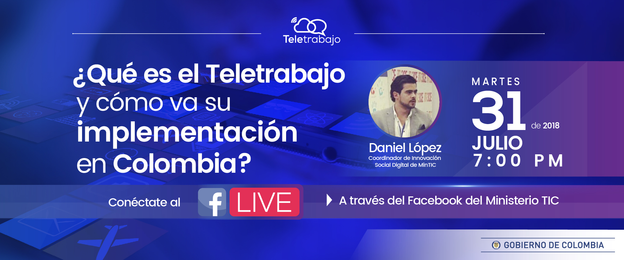 En Facebook Live se presentará ¿Qué es el Teletrabajo y cómo va su implementación en Colombia?